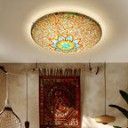 Traditional Tiffany Semicircle Hardware Glass 2/3/4 - Light Flush Mount Ceiling Light For Living Room Lumendat