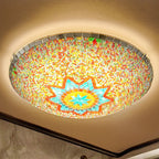 Traditional Tiffany Semicircle Hardware Glass 2/3/4 - Light Flush Mount Ceiling Light For Living Room Lumendat