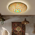 Traditional Tiffany Semicircle Hardware Glass 2/3/4 - Light Flush Mount Ceiling Light For Living Room Lumendat