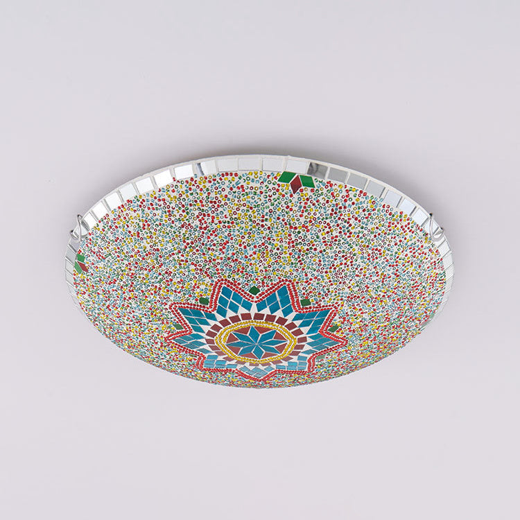 Traditional Tiffany Semicircle Hardware Glass 2/3/4 - Light Flush Mount Ceiling Light For Living Room Lumendat