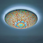 Traditional Tiffany Semicircle Hardware Glass 2/3/4 - Light Flush Mount Ceiling Light For Living Room Lumendat