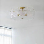 Traditional French Snowflake Glass Iron 5/8 - Light Semi-flush Mount Ceiling Light for Living Room