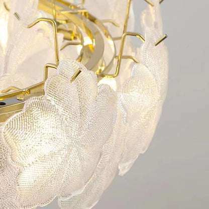 Traditional French Snowflake Glass Iron 5/8 - Light Semi-flush Mount Ceiling Light for Living Room