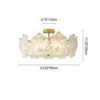 Traditional French Snowflake Glass Iron 5/8 - Light Semi-flush Mount Ceiling Light for Living Room
