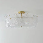 Traditional French Snowflake Glass Iron 5/8 - Light Semi-flush Mount Ceiling Light for Living Room