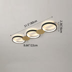 Contemporary Scandinavian Round Ring Iron Acrylic LED Semi-flush Mount Ceiling Light for Living Room
