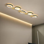 Contemporary Scandinavian Round Ring Iron Acrylic LED Semi-flush Mount Ceiling Light for Living Room