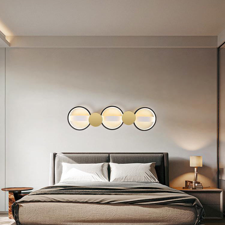 Contemporary Scandinavian Round Ring Iron Acrylic LED Semi-flush Mount Ceiling Light for Living Room