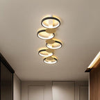 Contemporary Scandinavian Round Ring Iron Acrylic LED Semi-flush Mount Ceiling Light for Living Room