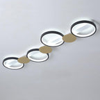 Contemporary Scandinavian Round Ring Iron Acrylic LED Semi-flush Mount Ceiling Light for Living Room