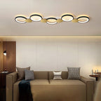 Contemporary Scandinavian Round Ring Iron Acrylic LED Semi-flush Mount Ceiling Light for Living Room