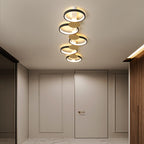 Contemporary Scandinavian Round Ring Iron Acrylic LED Semi-flush Mount Ceiling Light for Living Room