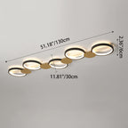 Contemporary Scandinavian Round Ring Iron Acrylic LED Semi-flush Mount Ceiling Light for Living Room