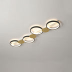Contemporary Scandinavian Round Ring Iron Acrylic LED Semi-flush Mount Ceiling Light for Living Room