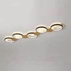 Contemporary Scandinavian Round Ring Iron Acrylic LED Semi-flush Mount Ceiling Light for Living Room