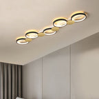 Contemporary Scandinavian Round Ring Iron Acrylic LED Semi-flush Mount Ceiling Light for Living Room