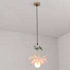 Traditional Chinese Lotus Orb Iron Resin Ceramics 1/3/5 - Light Chandelier for Dining Room BulbSquare