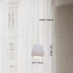 Contemporary Scandinavian Semicircular Water Drop Full Polystyrene 1 - Light Pendant Light For Dining Room