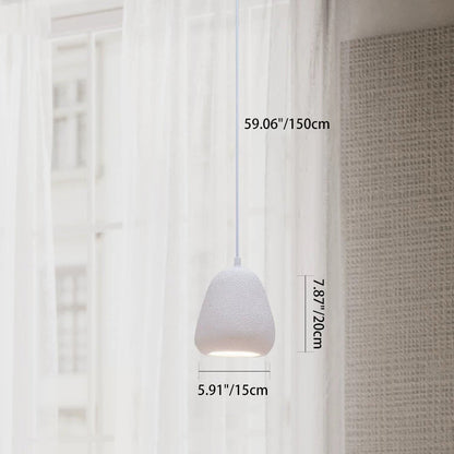Contemporary Scandinavian Semicircular Water Drop Full Polystyrene 1 - Light Pendant Light For Dining Room