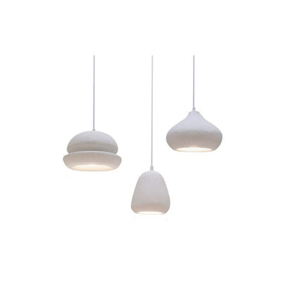 Contemporary Scandinavian Semicircular Water Drop Full Polystyrene 1 - Light Pendant Light For Dining Room