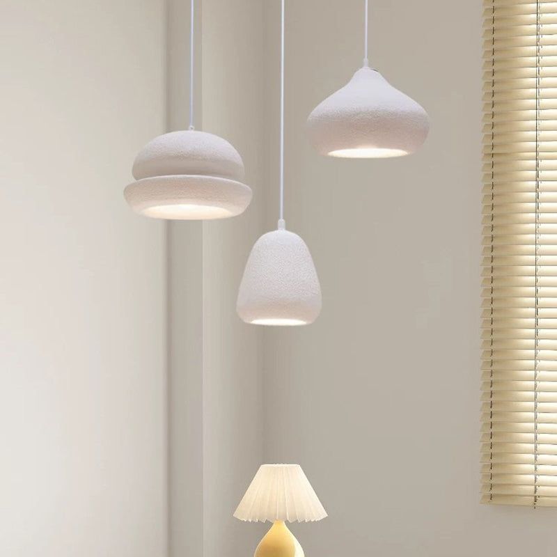 Contemporary Scandinavian Semicircular Water Drop Full Polystyrene 1 - Light Pendant Light For Dining Room