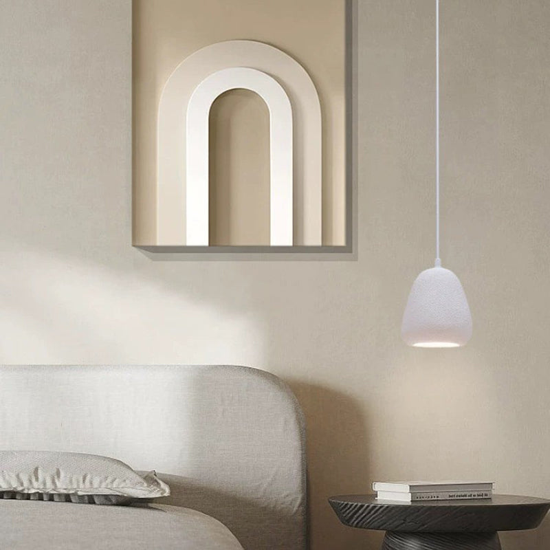 Contemporary Scandinavian Semicircular Water Drop Full Polystyrene 1 - Light Pendant Light For Dining Room
