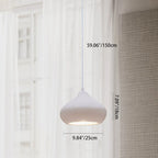 Contemporary Scandinavian Semicircular Water Drop Full Polystyrene 1 - Light Pendant Light For Dining Room