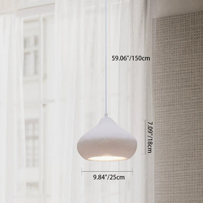 Contemporary Scandinavian Semicircular Water Drop Full Polystyrene 1 - Light Pendant Light For Dining Room
