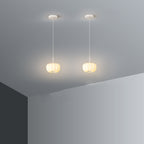 Contemporary Nordic Pumpkin Iron Roto-molding LED Pendant Light For Bedroom