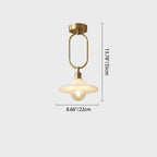 Contemporary Simplicity Conical Umbrella Semicircular Copper Glass 1 - Light Semi-flush Mount Ceiling Light for Hallways