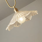 Contemporary Simplicity Conical Umbrella Semicircular Copper Glass 1 - Light Semi-flush Mount Ceiling Light for Hallways