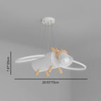 Lumendat Contemporary Creative Flying Deer Round Wings Kids Iron Wood Aluminum LED Chandelier For Bedroom Lumendat