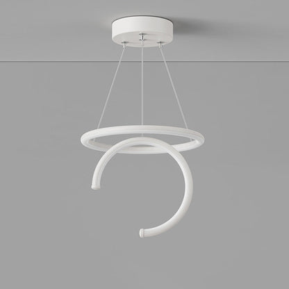 Modern Minimalist Round Semicircle Silicone Aluminum Iron LED Pendant Light For Hallways