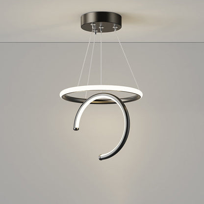 Modern Minimalist Round Semicircle Silicone Aluminum Iron LED Pendant Light For Hallways