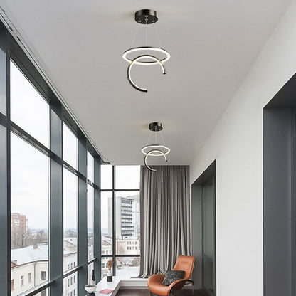 Modern Minimalist Round Semicircle Silicone Aluminum Iron LED Pendant Light For Hallways