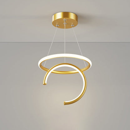Modern Minimalist Round Semicircle Silicone Aluminum Iron LED Pendant Light For Hallways