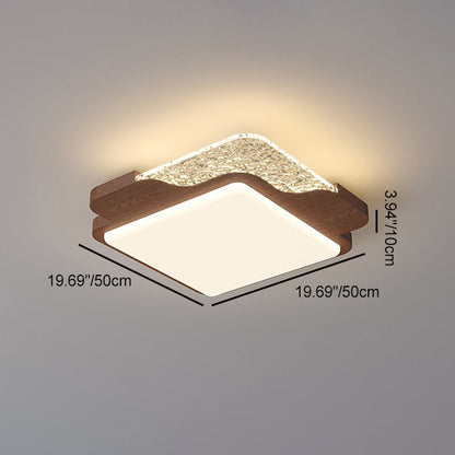 Contemporary Retro Round Square Rectangle Iron Roto-molding LED Flush Mount Ceiling Light For Bedroom