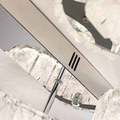 Contemporary Scandinavian Double Clouds Stainless Steel Crystal LED Semi-flush Mount Ceiling Light for Bedroom