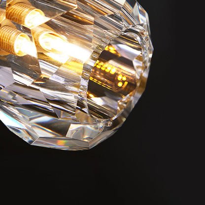 Modern Simplicity Round Diamond Metal Crystal 1-light Semi-flush Mount Ceiling Light for Hallways