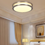 Contemporary Nordic Round Stainless Steel Acrylic Lampshade LED Flush Mount Ceiling Light For Living Room