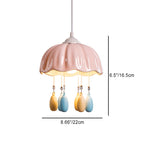 Contemporary Creative Dome Jellyfish Shaped Macarons Ceramics Hardware 1 - Light Pendant Light For Bedroom