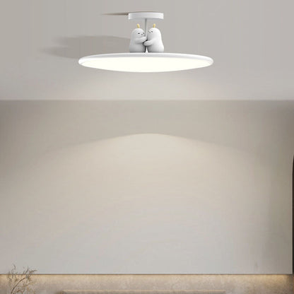 Modern Minimalist Animal Acrylic Iron LED Semi-flush Mount Ceiling Light for Living Room & Bedroom
