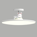 Modern Minimalist Animal Acrylic Iron LED Semi-flush Mount Ceiling Light for Living Room & Bedroom