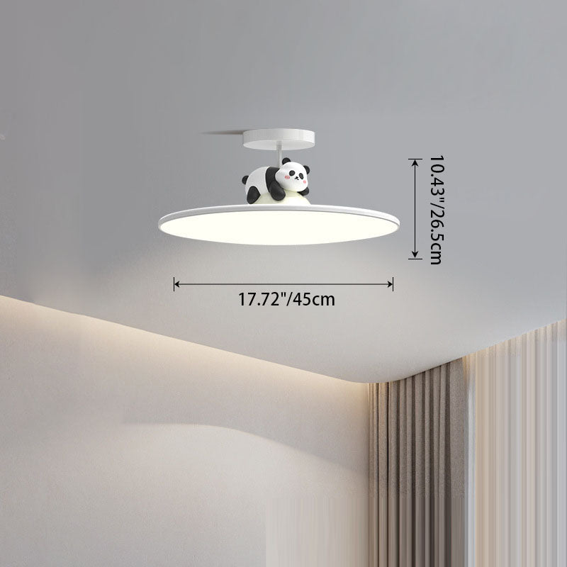 Modern Minimalist Animal Acrylic Iron LED Semi-flush Mount Ceiling Light for Living Room & Bedroom