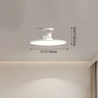 Modern Minimalist Animal Acrylic Iron LED Semi-flush Mount Ceiling Light for Living Room & Bedroom