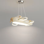 Lumendat Contemporary Creative Aircraft-Inspired Wrought Iron PE Solid Wood Kids LED Pendant Light For Bedroom Lumendat