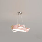Lumendat Contemporary Creative Aircraft-Inspired Wrought Iron PE Solid Wood Kids LED Pendant Light For Bedroom Lumendat