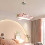 Lumendat Contemporary Creative Aircraft-Inspired Wrought Iron PE Solid Wood Kids LED Pendant Light For Bedroom Lumendat