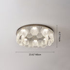 Contemporary Luxury Round Stainless Steel Glass LED Flush Mount Ceiling Light For Living Room