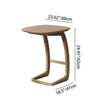 Solid North American Ash Wood C-Shaped Sofa Side Table - Modern Minimalist Coffee & Snack Table Lumendat